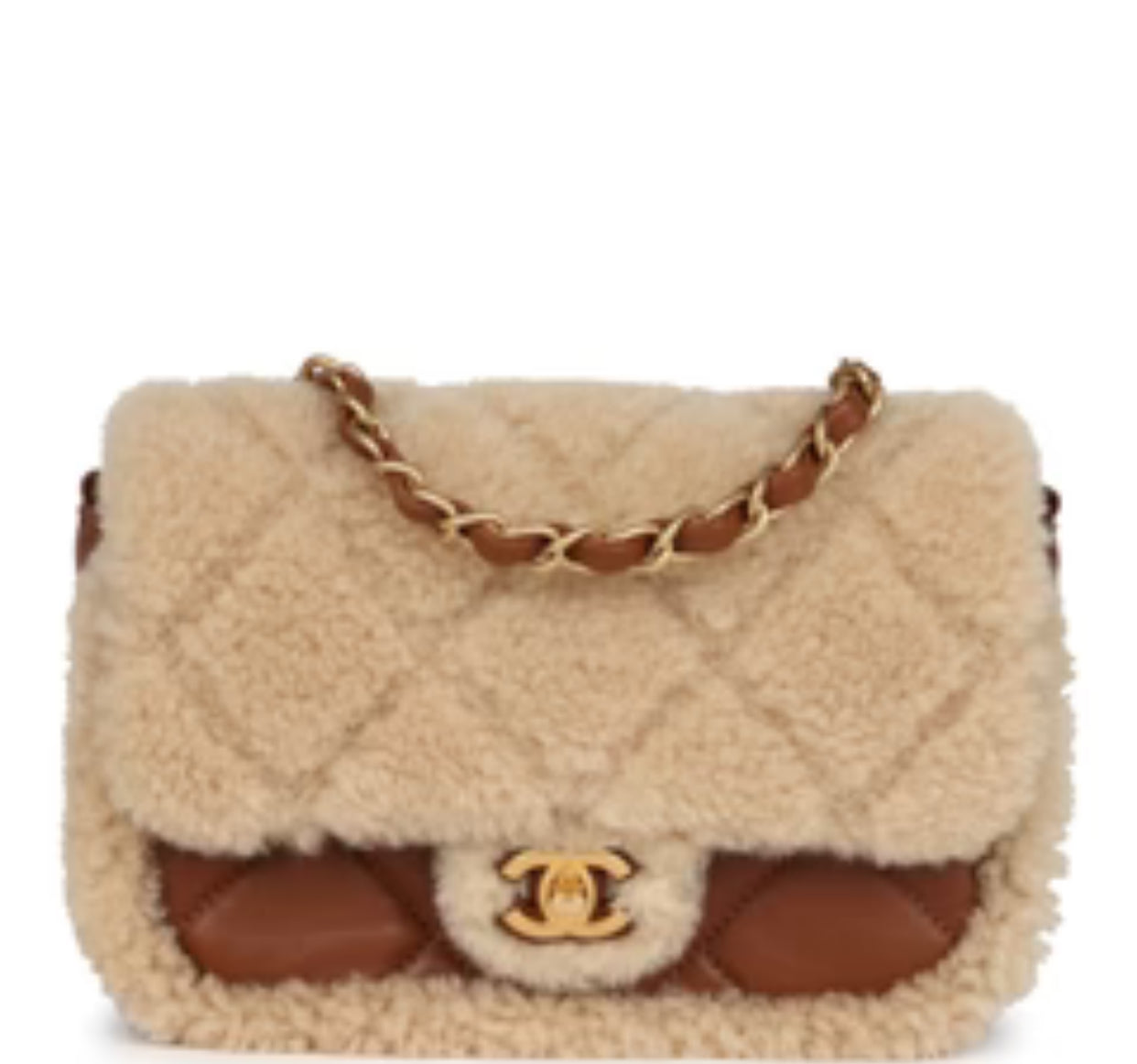 Chanel shearling flap bag